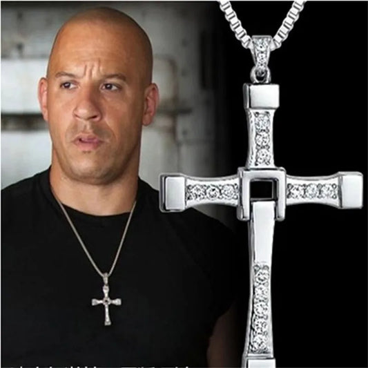 Crystal Cross Pendant Necklace worn by Dominic Toretto in the movie Fast and the Furious